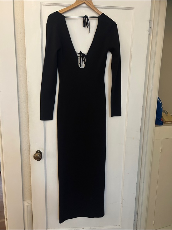 Glassons Dresses & Skirts - Glassons Black Long Sleeve Tie-Back Maxi Dress bodycon whimsygoth